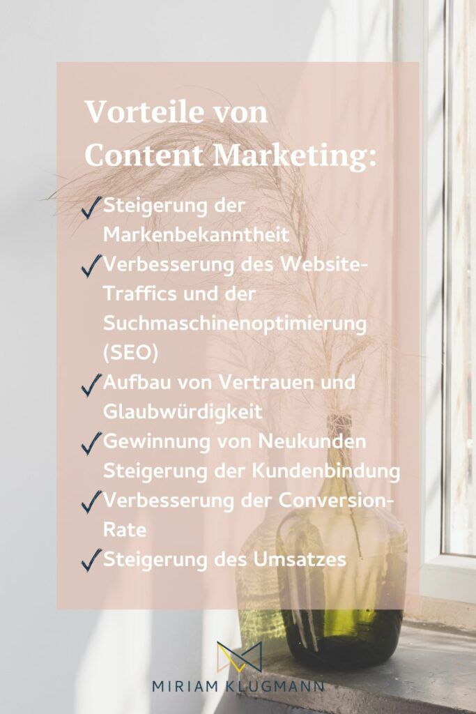 Das sind die wichtigsten Content Marketing Vorteile in einer Liste
