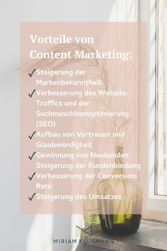 Das sind die wichtigsten Content Marketing Vorteile in einer Liste